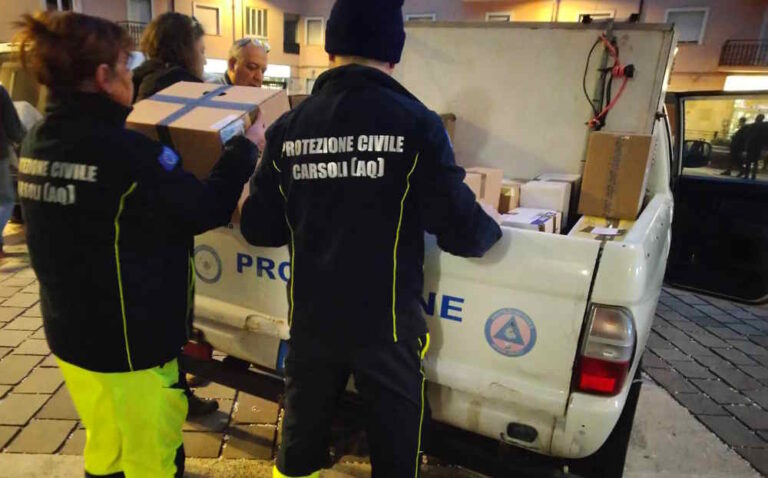 Consegnato il primo carico di beni donati a Carsoli per i terremotati di Turchia e Siria