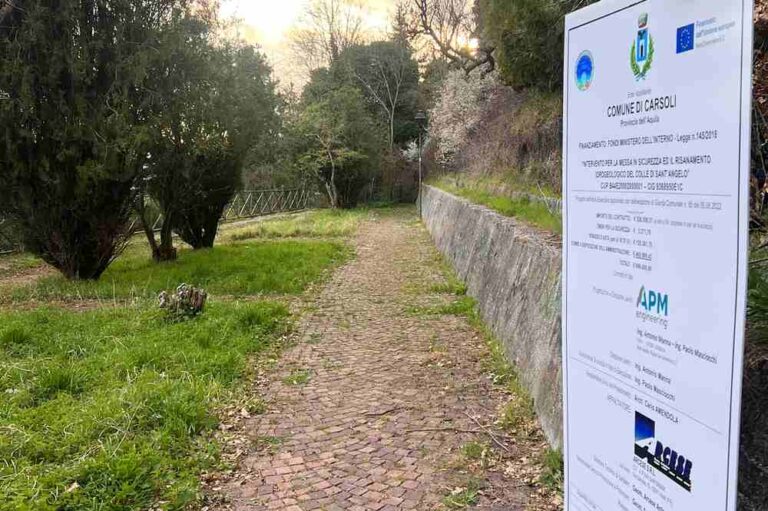 Partono i lavori per la messa in sicurezza e il risanamento idrogeologico di Colle Sant'Angelo a Carsoli