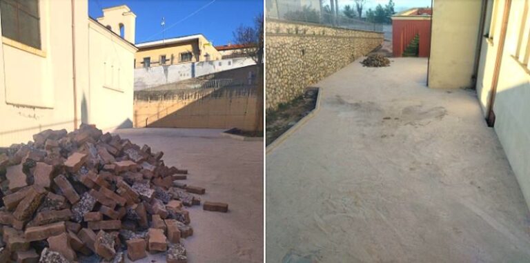 Le betonelle della vecchia piazza di Aielli saranno riutilizzate per uno spazio nuovo, Di Natale: "A noi piace non buttare nulla"