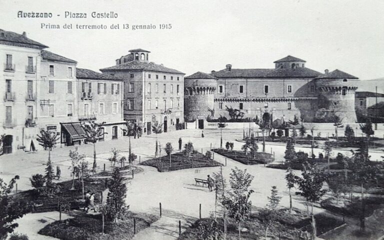 Il Castello, i giardini, i palazzi: ecco come appariva piazza Castello ad Avezzano prima del terremoto del 1915