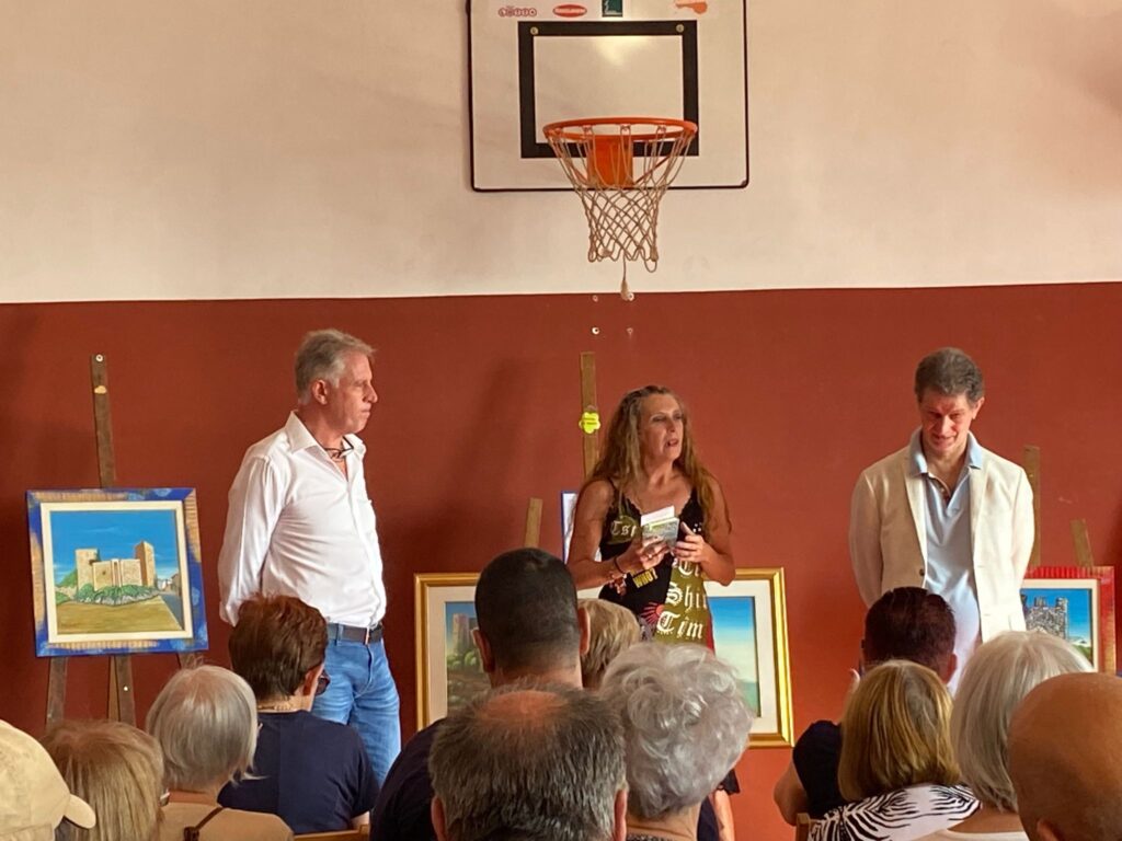 Inaugurazione Mostra MAssimo De Santis Foto 3-da destra Massimo De Santis, Micaela Merlimo, Giacinto Sciò