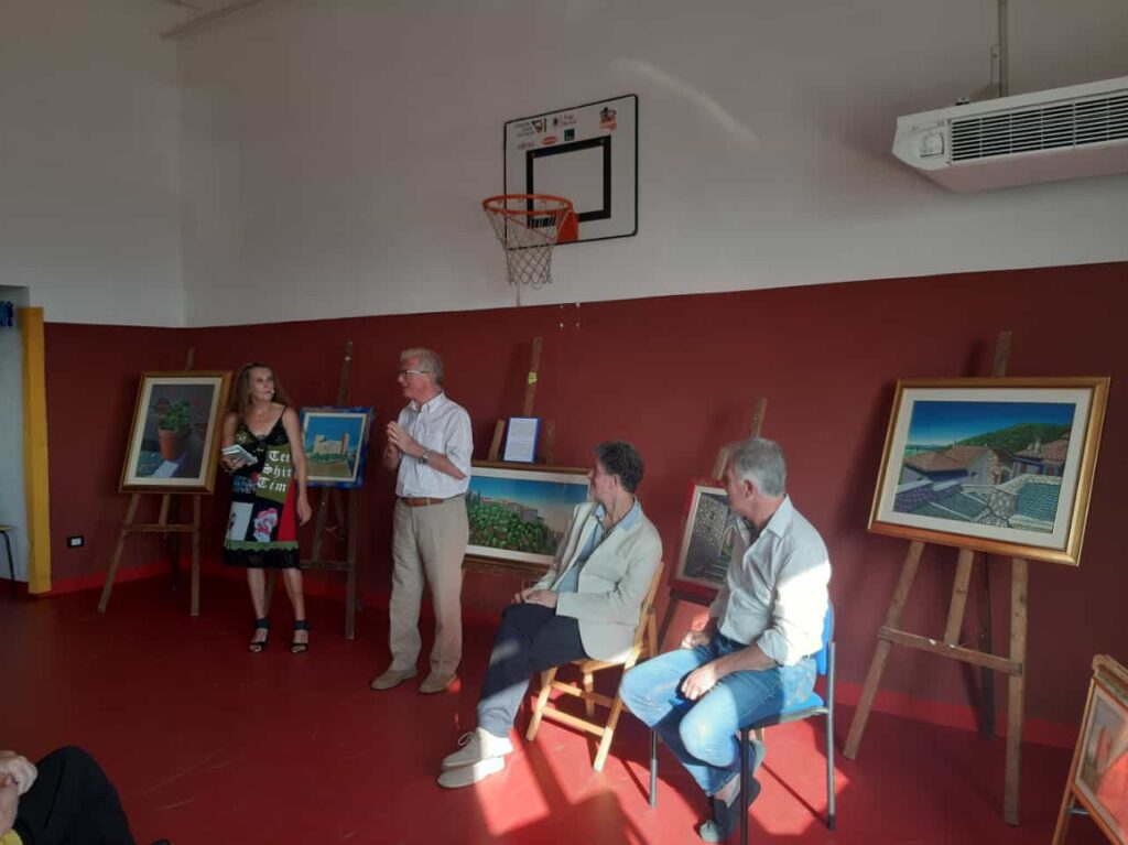 Inaugurazione Mostra Massimo De Santis, Foto 2- Da destra Giacinto Sciò, Massimo De Santis, Antonio De Santis, Micaela Merlino