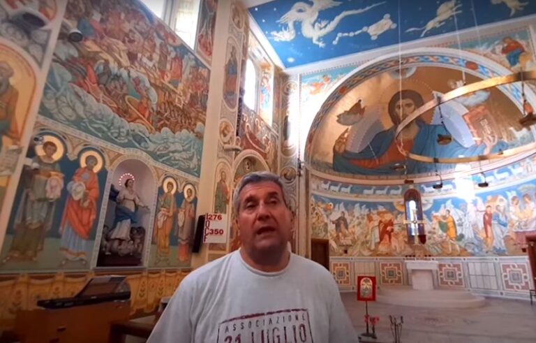 Bisegna saluta e ringrazia don Cesare Agosta Gottardello che lascia la parrocchia di Santa Maria Assunta e i suoi preziosi affreschi