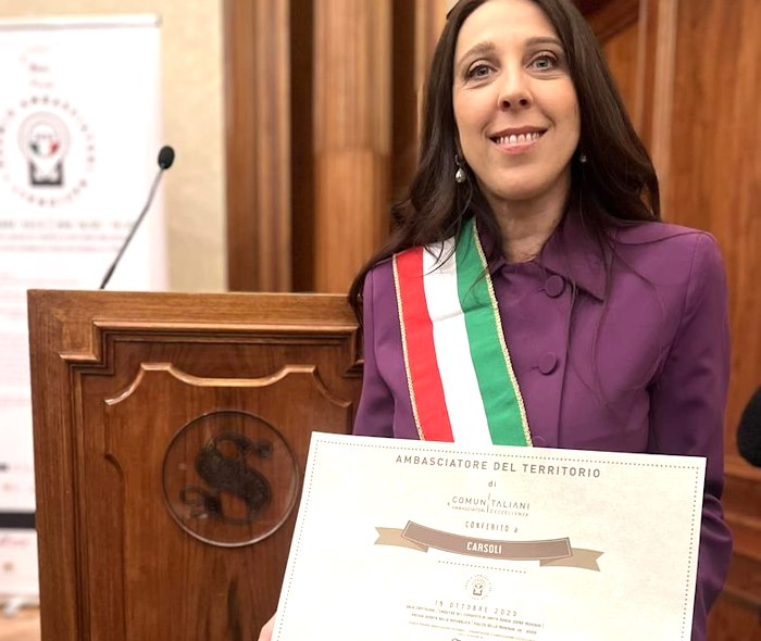 Premio Ambasciatore del Territorio a Carsoli, Sindaca Nazzarro: "Riconoscimento che ci sprona ad andare avanti con maggiore entusiasmo"