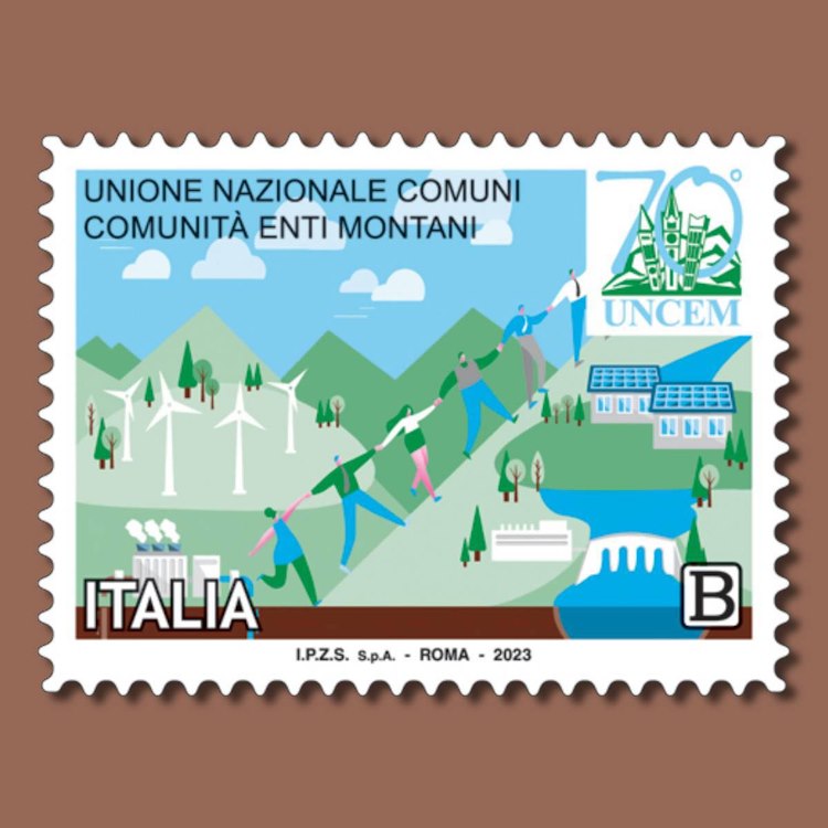 Le Green Communities nel francobollo dei 70 anni di Uncem presentato oggi a Roma