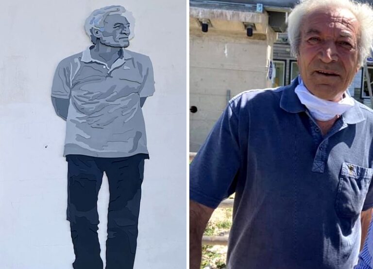 Omaggio di Camporotondo a Mario Rosci, scomparso un anno fa: inagurato un murale a lui dedicato