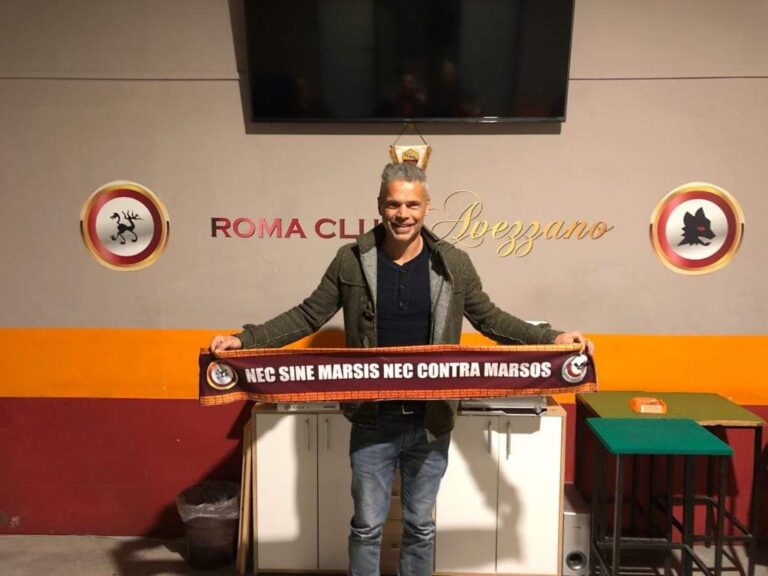 L'ex giallorosso Max Tonetto in visita al Roma Club di Avezzano
