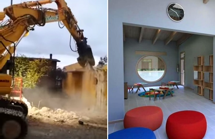 Sta per concludersi la demolizione della scuola "Piccolomini" di Celano, sindaco Santilli: "Si può iniziare a dar spazio all'immaginazione"