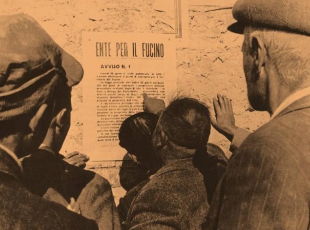 Il primo manifesto dell’esproprio affisso dall’Ente Fucino nel maggio 1951