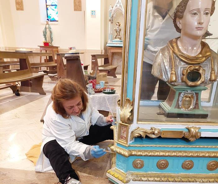Terminati i lavori di restauro del baldacchino di Sant'Ermete a Rendinara: "Pronto per la processione del suo Giubileo"