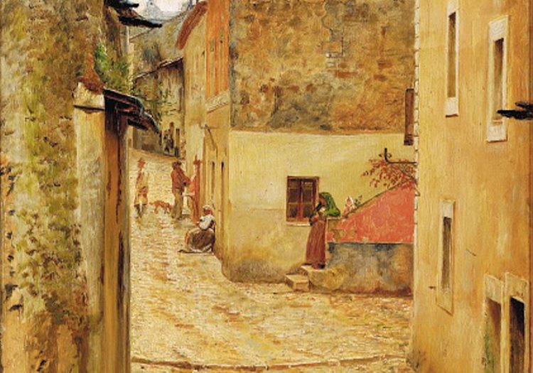 Una strada di Civita d'Antino dipinta da Kristian Zahrtmann nel 1884