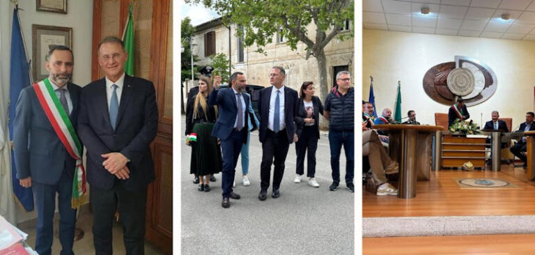 Il viceministro Edmondo Cirielli visita Gioia dei Marsi, borgo che ha dato i natali alla sua bisnonna: soddisfazione per il sindaco Alfonsi