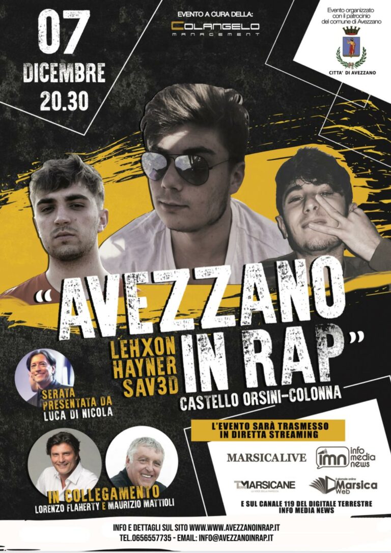 Al via "Avezzano in Rap" in diretta streaming dal Castello Orsini