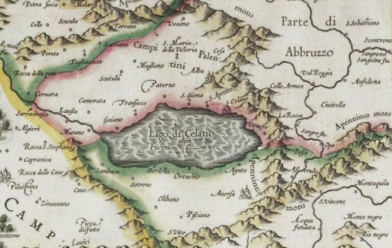 Il Lago Fucino e la Marsica in un'antica cartina del 1589|