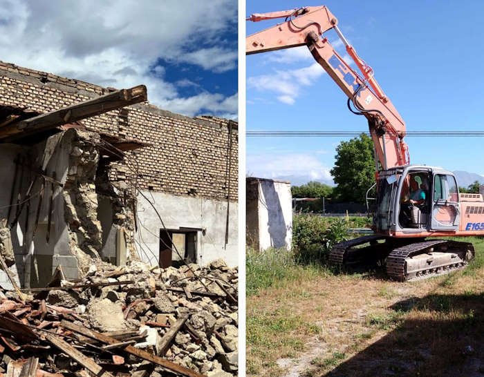 Demolizione dell'ex mattatoio a Trasacco: si fa spazio al nuovo asilo nido comunale
