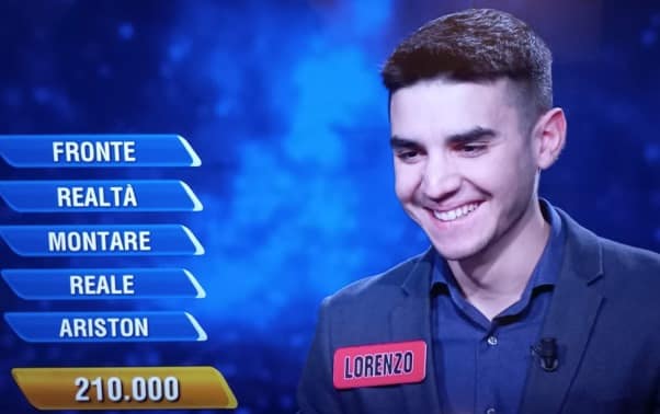 Il giovane abruzzese Lorenzo vince 210.000 euro all'Eredità su Rai 1|||||||