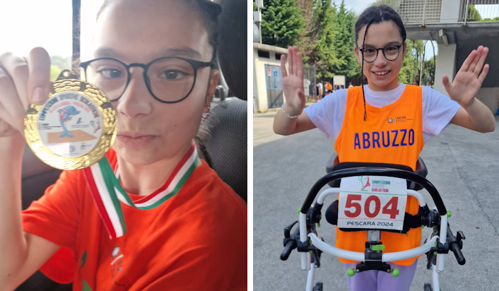 La giovane atleta Lucilla Ducci di Ortucchio conquista il 1° posto degli 80 m piani ai Campionati Italiani Studenteschi di Pescara|||||