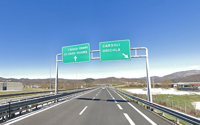 Chiusure notturne svincolo Carsoli/Oricola sull'A24