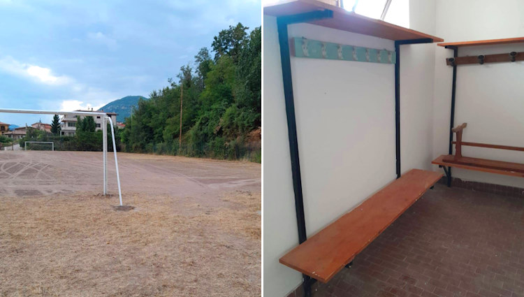 Il campo sportivo di Castellafiume pronto per accogliere i giovani atleti 