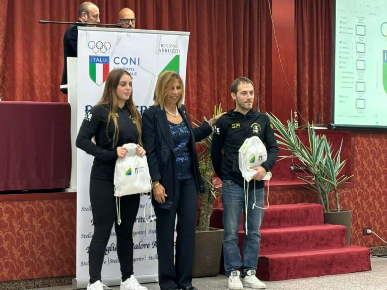 Il coach Mario Paris e l'atleta Giorgia Fabiani vincitori del progetto CONI Abruzzo
