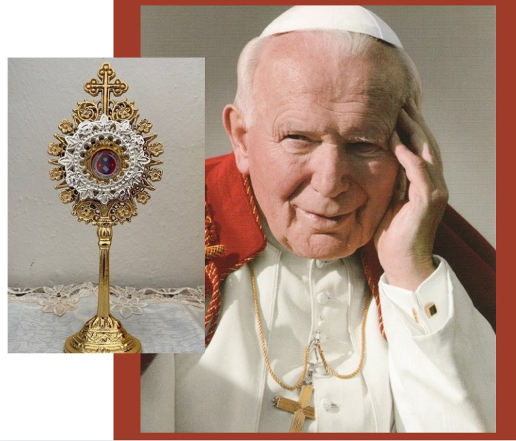 la reliquia di San Giovanni Paolo II