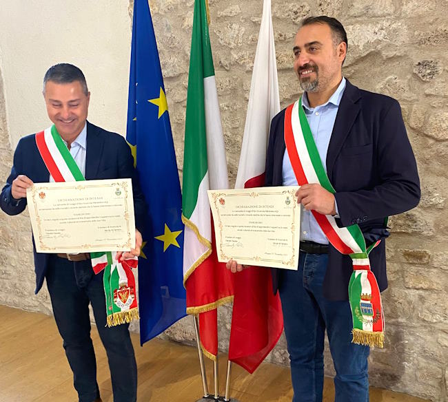 Sottoscritta una Dichiarazione di Intenti che rinnova il legame d'amicizia tra Scurcola Marsicana e Anagni