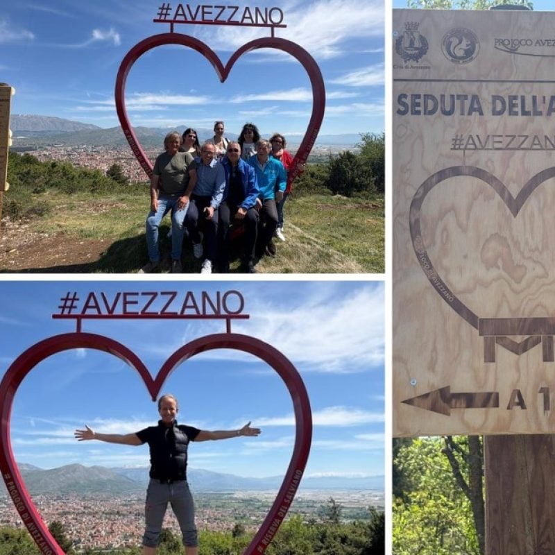 Avezzano, un cuore rosso nel verde del Salviano: inaugurata la “seduta dell’amore”