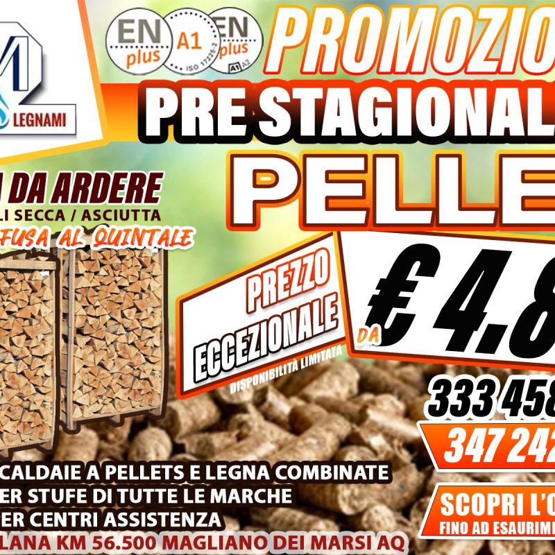 Prevendita pellet 2025 da Minicucci Legnami: offerte vantaggiose fino a esaurimento scorte
