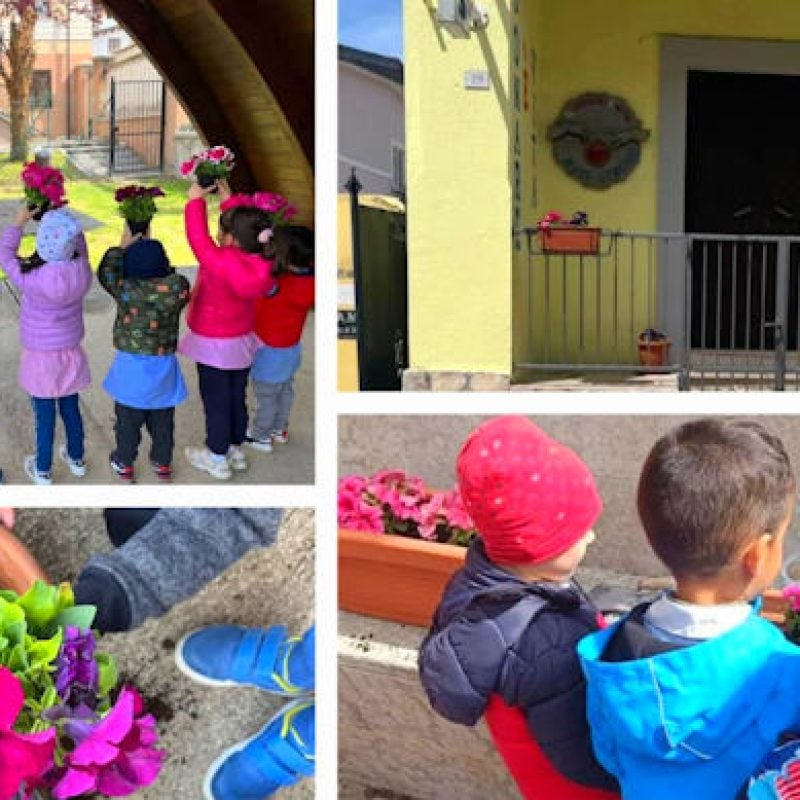 "Cerchio in Fiore": i bambini della materna visitano i parchi giochi fioriti e la loro nuova scuola