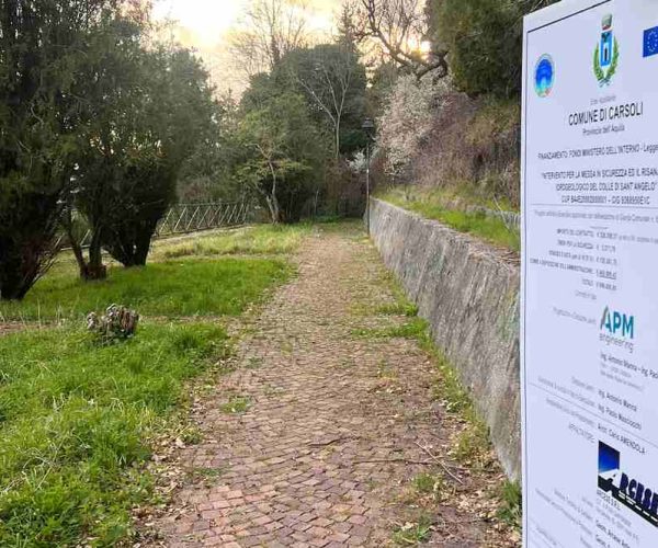 Partono i lavori per la messa in sicurezza e il risanamento idrogeologico di Colle Sant'Angelo a Carsoli