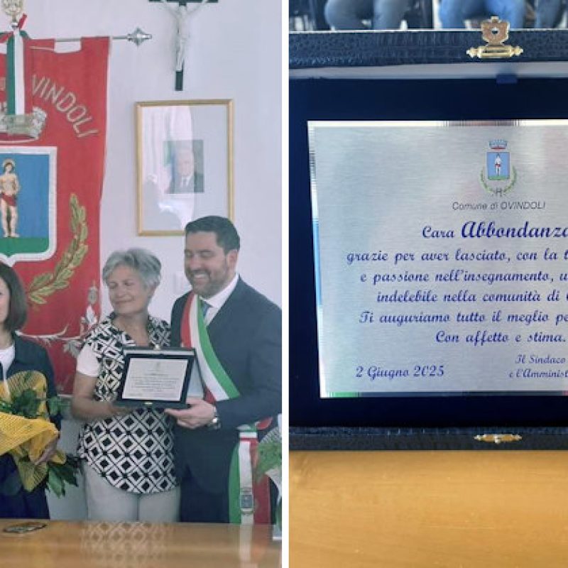 Ovindoli saluta e ringrazia la maestra Abbondanza che ha raggiunto il meritato pensionamento
