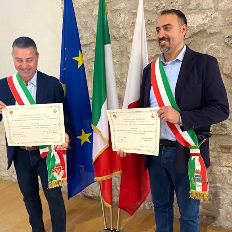 Sottoscritta una Dichiarazione di Intenti che rinnova il legame d'amicizia tra Scurcola Marsicana e Anagni